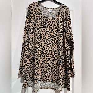 LuLaRoe Leopard Print Tunic - Black and Tan